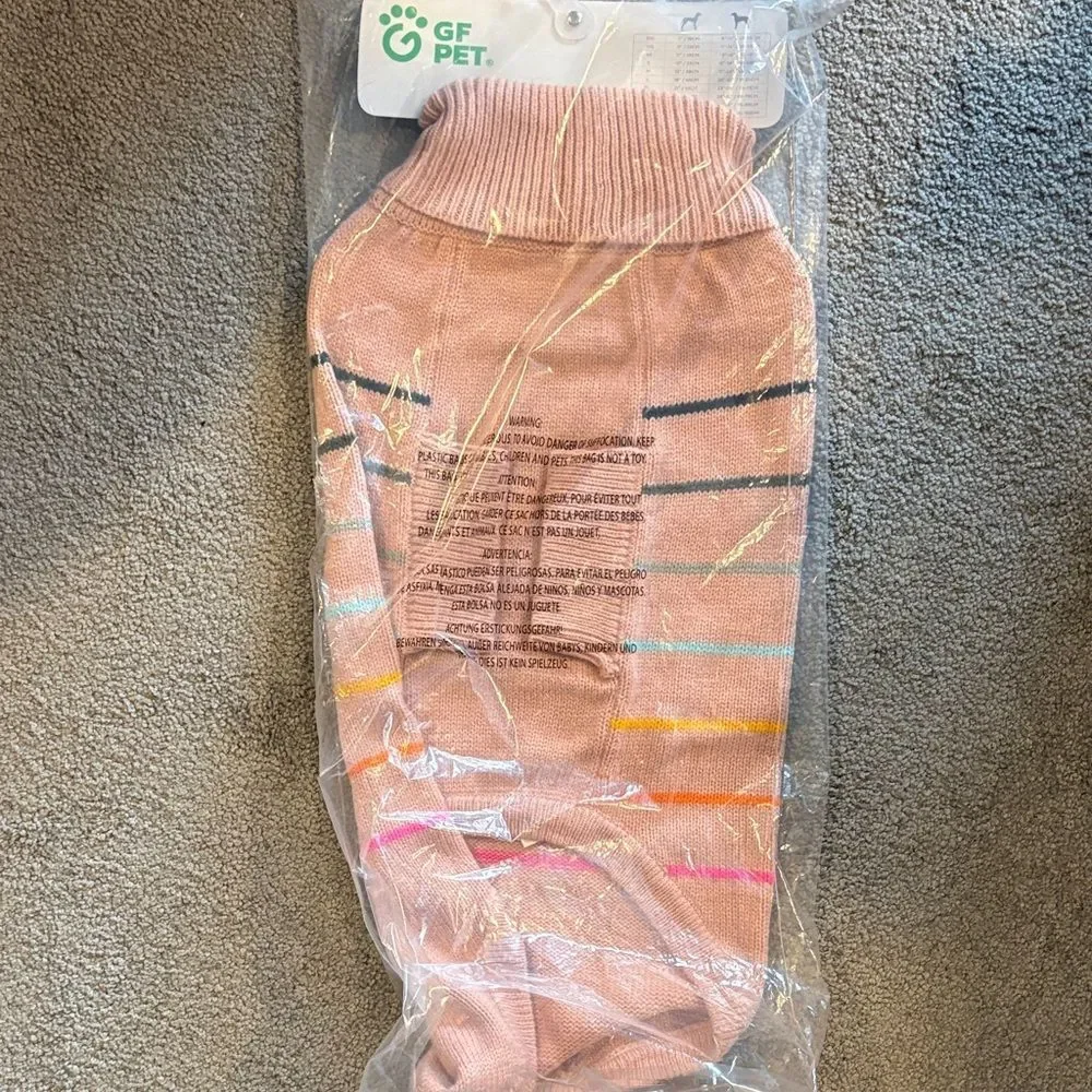 NWT GF Pet Striped Pink Dog Sweater. Size 2XL